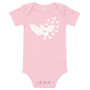 Butterfly (ASL) Baby Short Sleeve Onesie [White Ink]