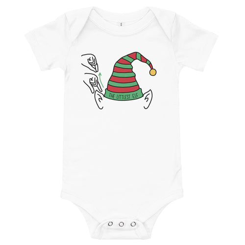 “The Littlest Elf” Baby Short Sleeve Onesie