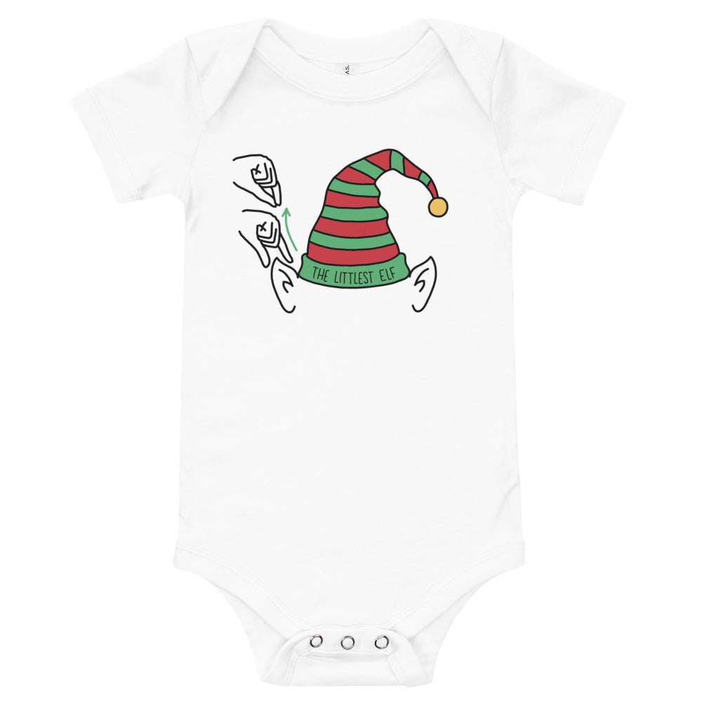 “The Littlest Elf” Baby Short Sleeve Onesie