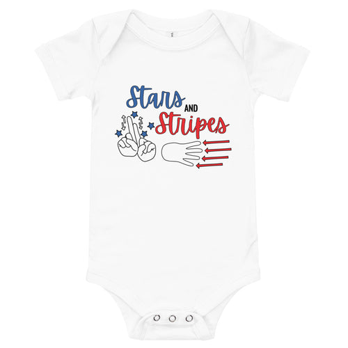 Stars and Stripes (Red, White, & Blue) Baby Onesie