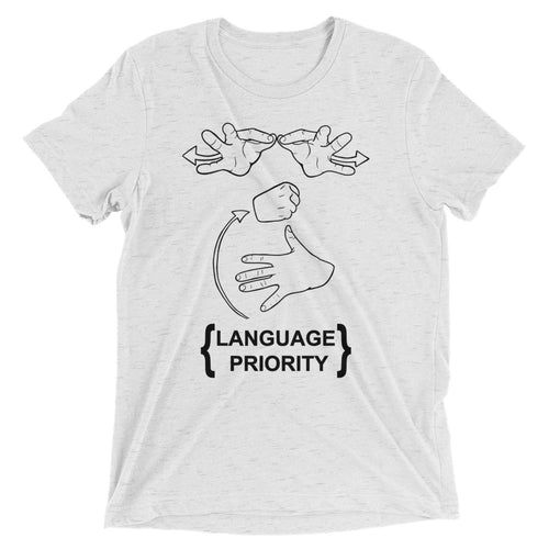 Language Priority Short Sleeve T-shirt (Tri-blend)