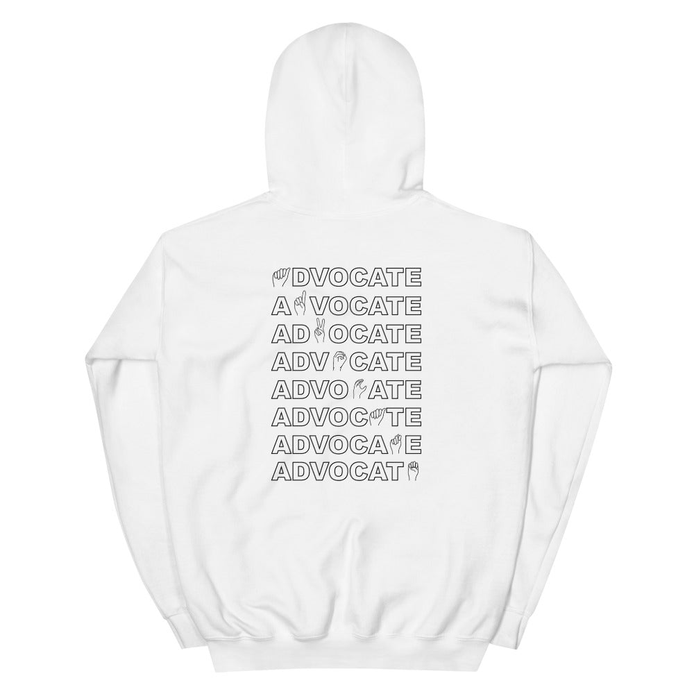 ADVOCATE Hoodie (Black Font - Print on Back)