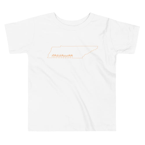 Tennessee (Orange Outline) Toddler Short Sleeve Tee