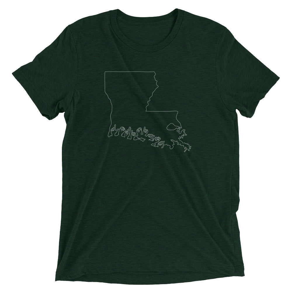 Louisiana (ASL-Outline) Short Sleeve T-shirt