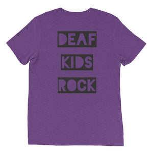 DEAF KIDS ROCK Short Sleeve T-shirt (Print on Back)
