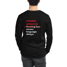 Load image into Gallery viewer, LANGUAGE DEPRIVATION Long Sleeve Tee (Print on Back)