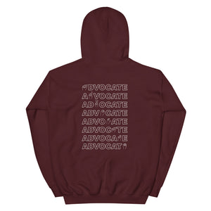 ADVOCATE Hoodie (White Font - Print on Back)