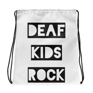 DEAF KIDS ROCK Drawstring Bag