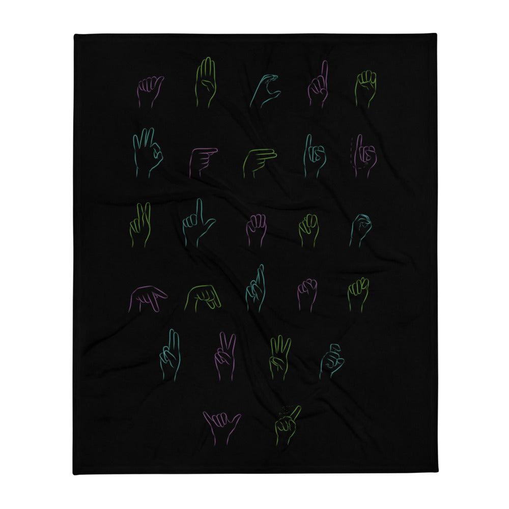 Throw Sign Language ASL ABC's Throw Blanket – Language Priority