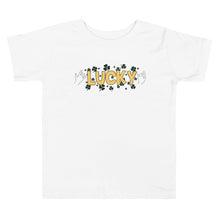 Load image into Gallery viewer, LUCKY Toddler Short Sleeve Tee (Green Clovers)