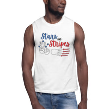 Load image into Gallery viewer, Stars and Stripes (Red, White, &amp; Blue) Muscle Tank