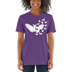 Butterfly (ASL) Short Sleeve Tee [White Ink - Triblend]