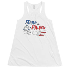Load image into Gallery viewer, Stars and Stripes (Red, White, &amp; Blue) Flowy Racerback Tank
