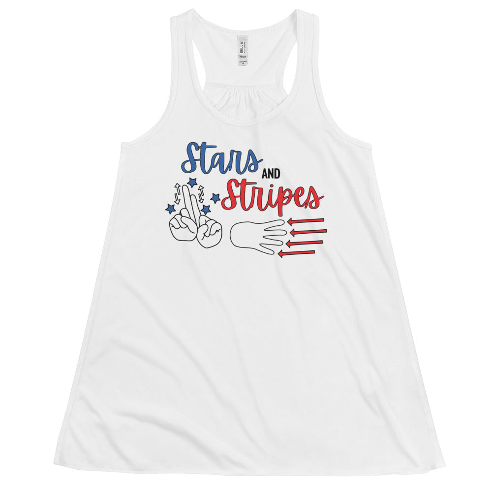 Stars and Stripes (Red, White, & Blue) Flowy Racerback Tank